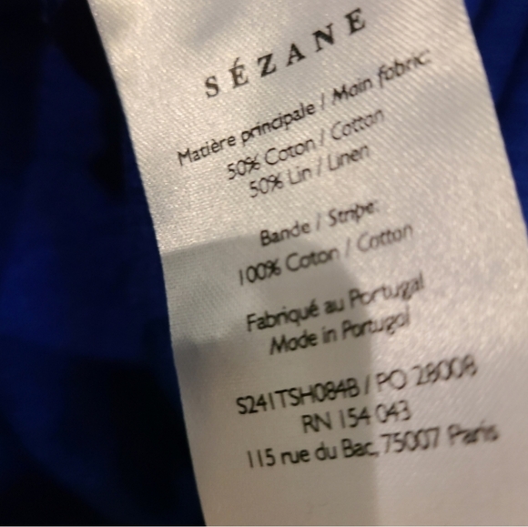 Sezane Blue Button-Up Top - Picture 4 of 5